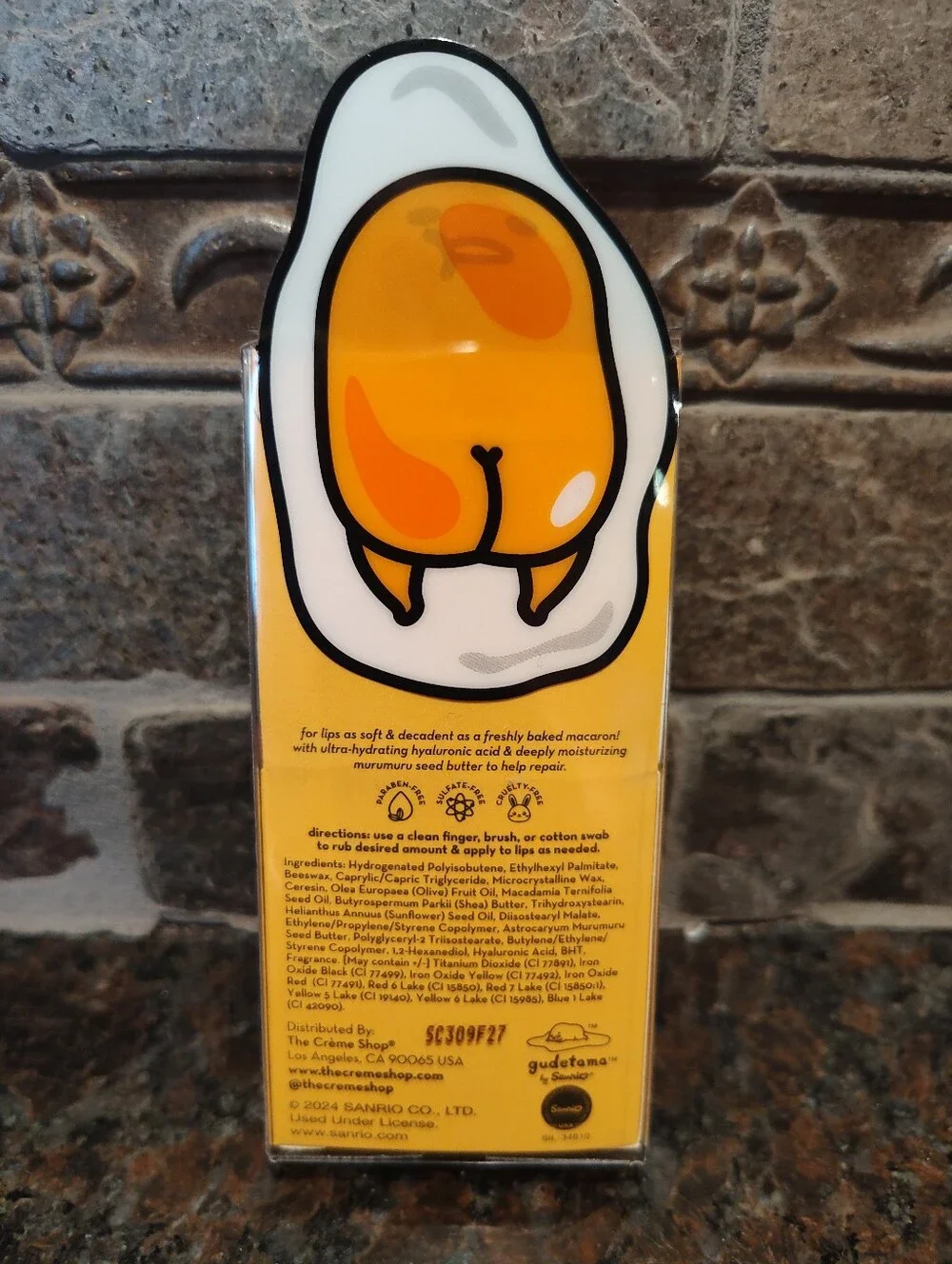 The Crème Shop x Gudetama Macaron Lip Balm - Pineapple Sherbert